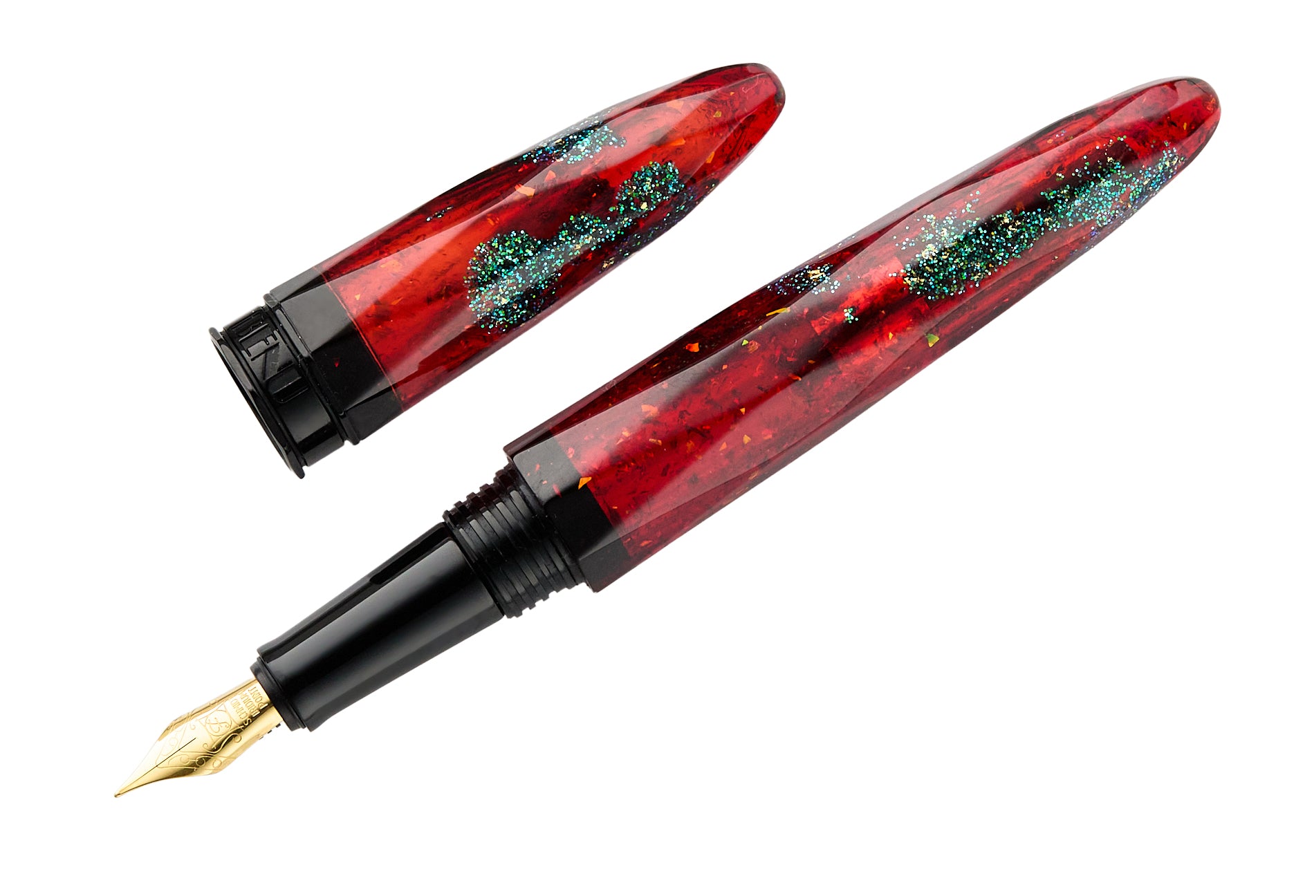 BENU Briolette Fountain Pen - Ruby Forest