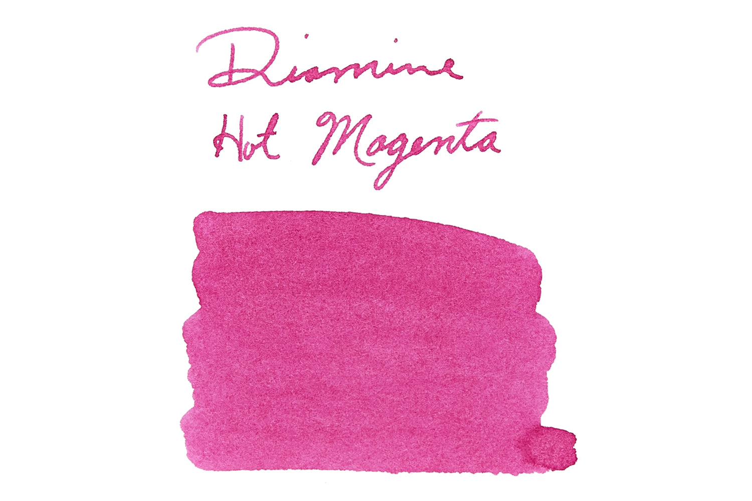 Diamine Forever Hot Magenta fountain pen ink swab with writing