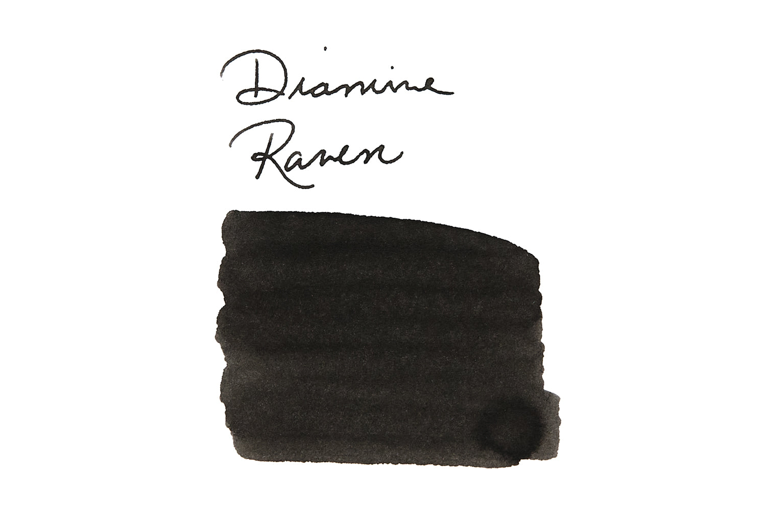 Diamine Forever Raven fountain pen ink swab with writing
