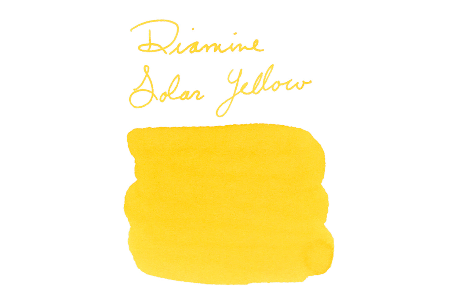 Diamine Forever Solar Yellow fountain pen ink swab and writing