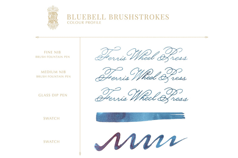 Ferris Wheel Press Bluebell Brushstrokes - 38ml Bottled Ink