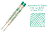Monteverde Capless Gel P42 Rollerball Refills - Green, 0.7mm Fine (2-Pack)