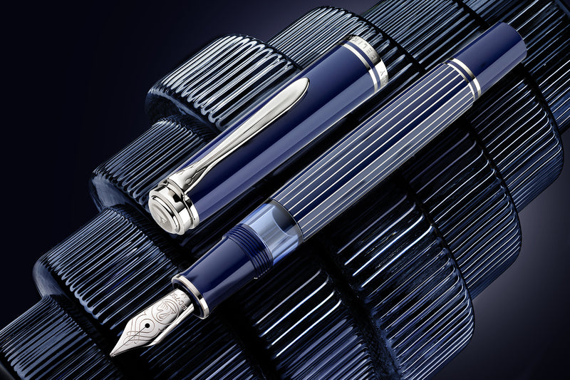 Pelikan M815 Fountain Pen - Metal Striped Blue (Special Edition)