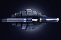 Pelikan M815 Fountain Pen - Metal Striped Blue (Special Edition)