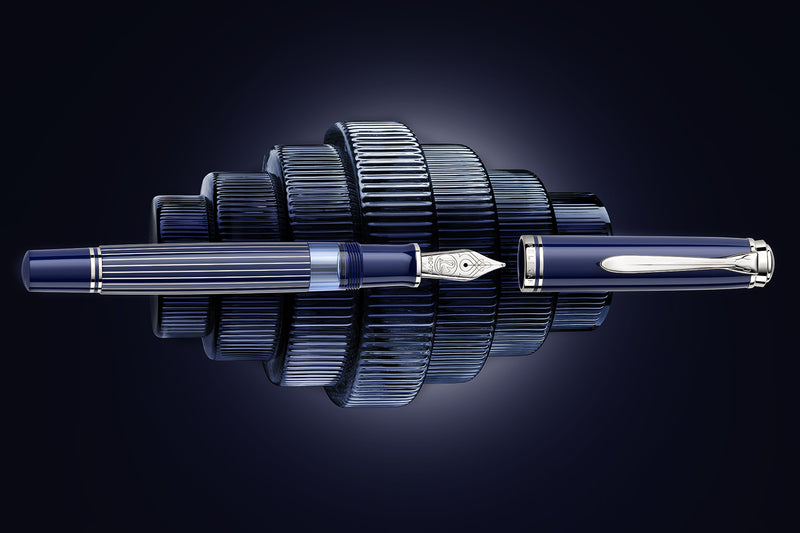 Pelikan M815 Fountain Pen - Metal Striped Blue (Special Edition)