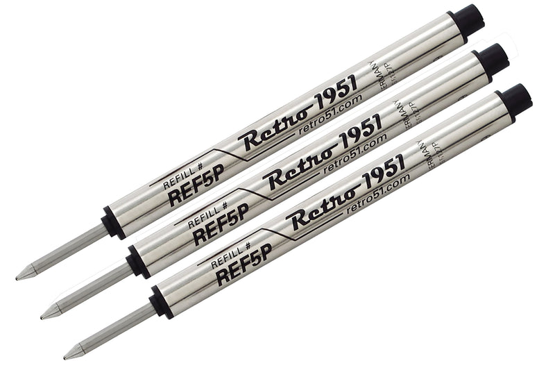 Retro 51 Rollerball Refills - Black, 3-Pack