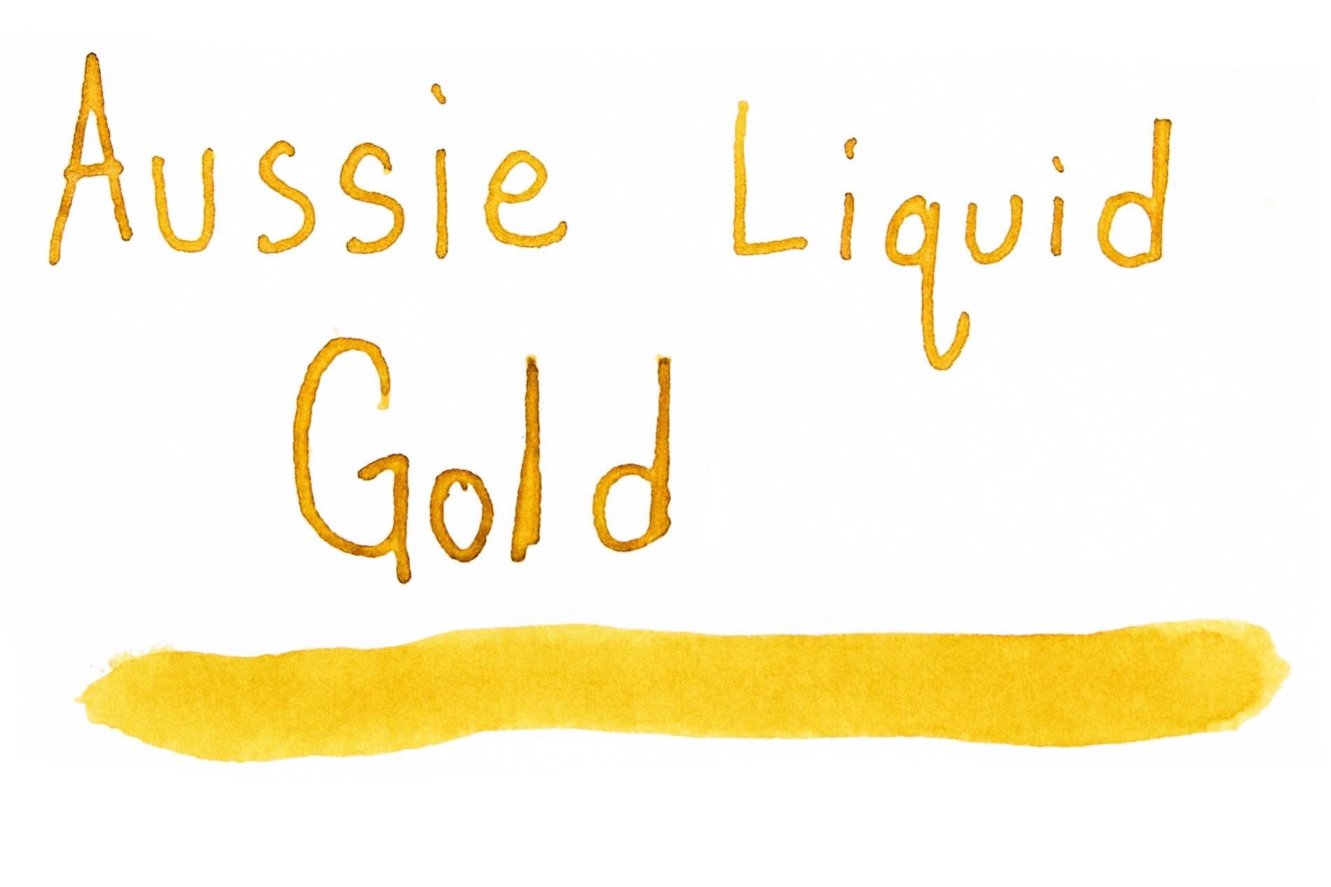Robert Oster Aussie Liquid Gold fountain pen ink writing sample