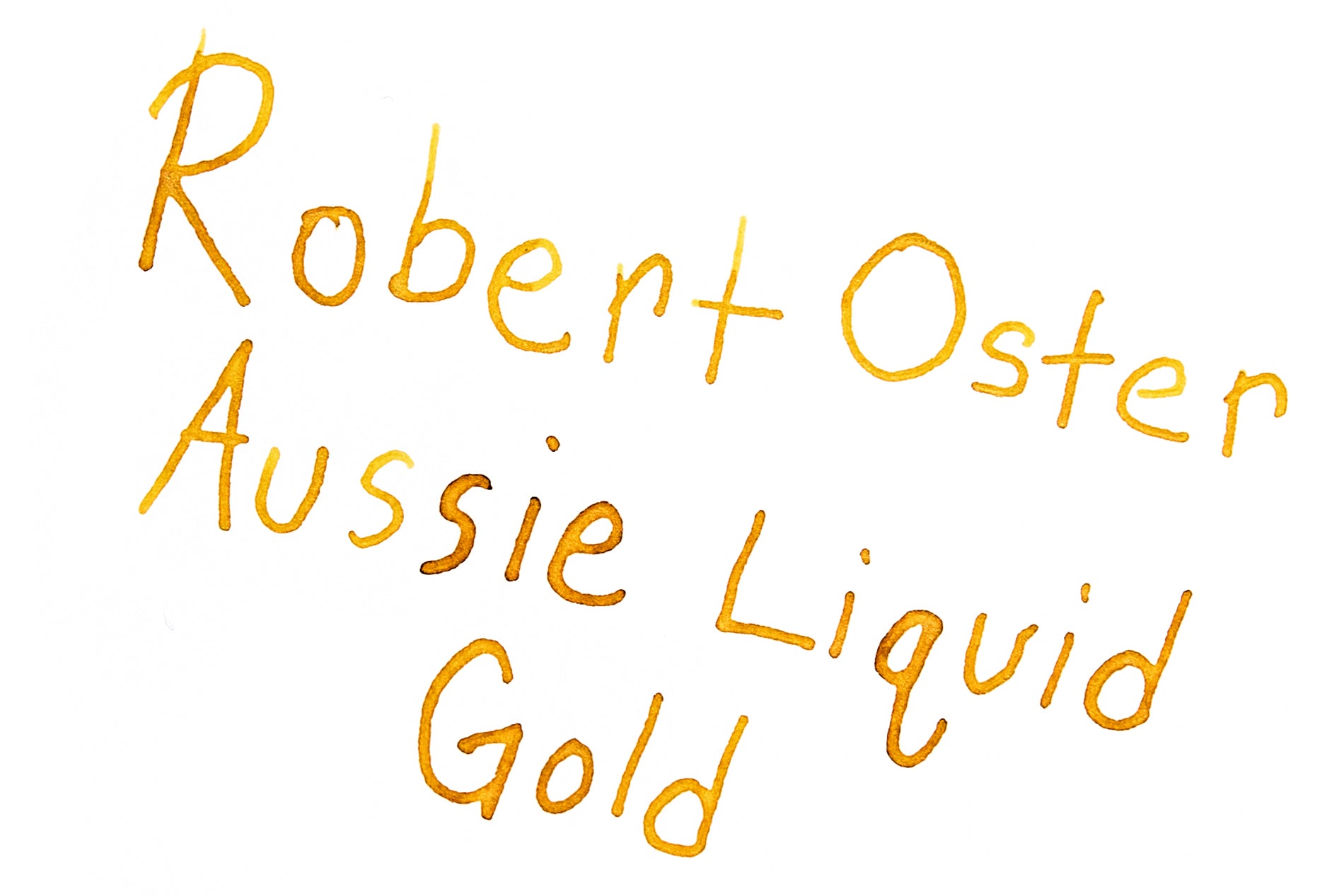 Robert Oster Aussie Liquid Gold fountain pen ink writing sample