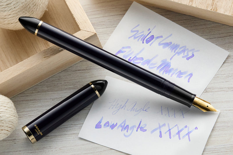 Sailor Compass Fude De Mannen Fountain Pen - Dark Blue, 40°