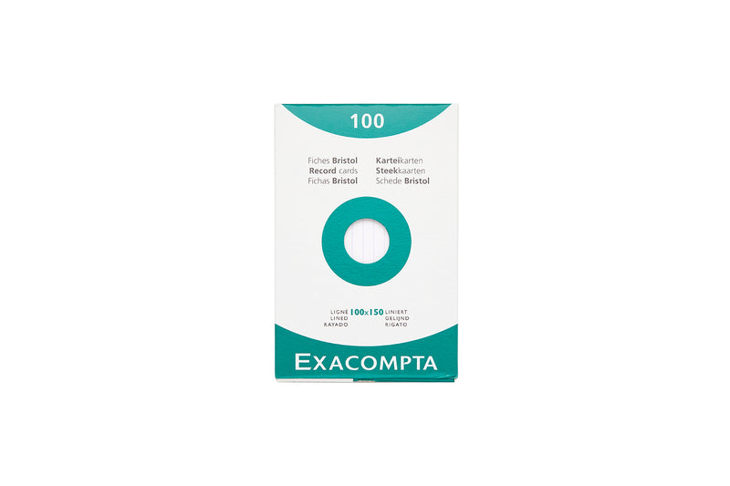 Exacompta White Index Cards (4 x 6) - Lined