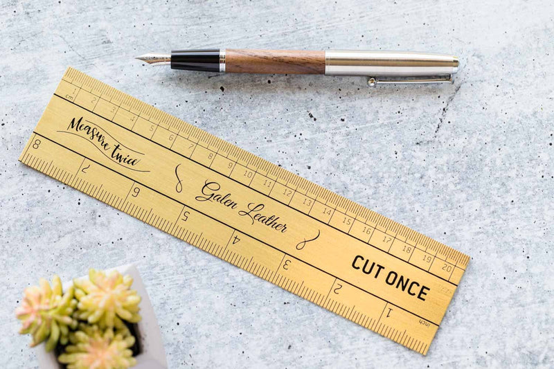 Galen Leather Brass Ruler