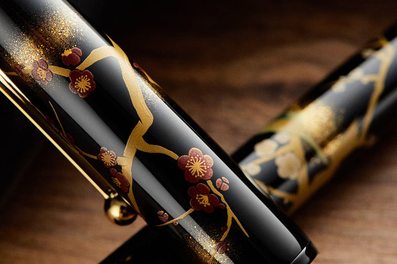Namiki Yukari Maki-e Fountain Pen - Apricot Tree and Warbler